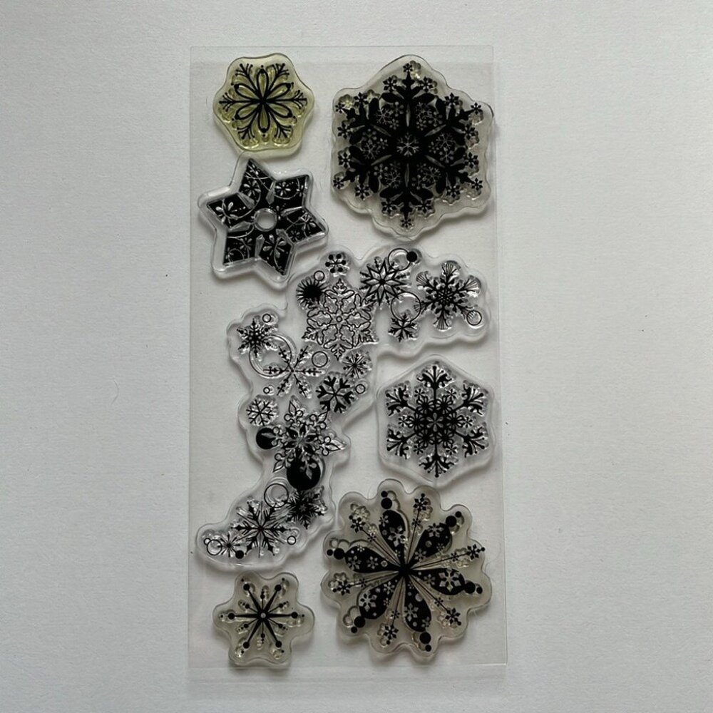 Clear Stamp Set – Snowflake Designs ❄️ Crafting & Scrapbooking Supplies